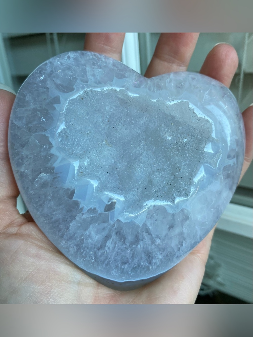 🌈💗 Large Druzy Agate Crystal Heart — Sparkle From the Inside Out